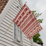 Red And Beige Southwestern Pattern Print House Flag