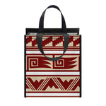 Red And Beige Southwestern Pattern Print Insulated Lunch Tote