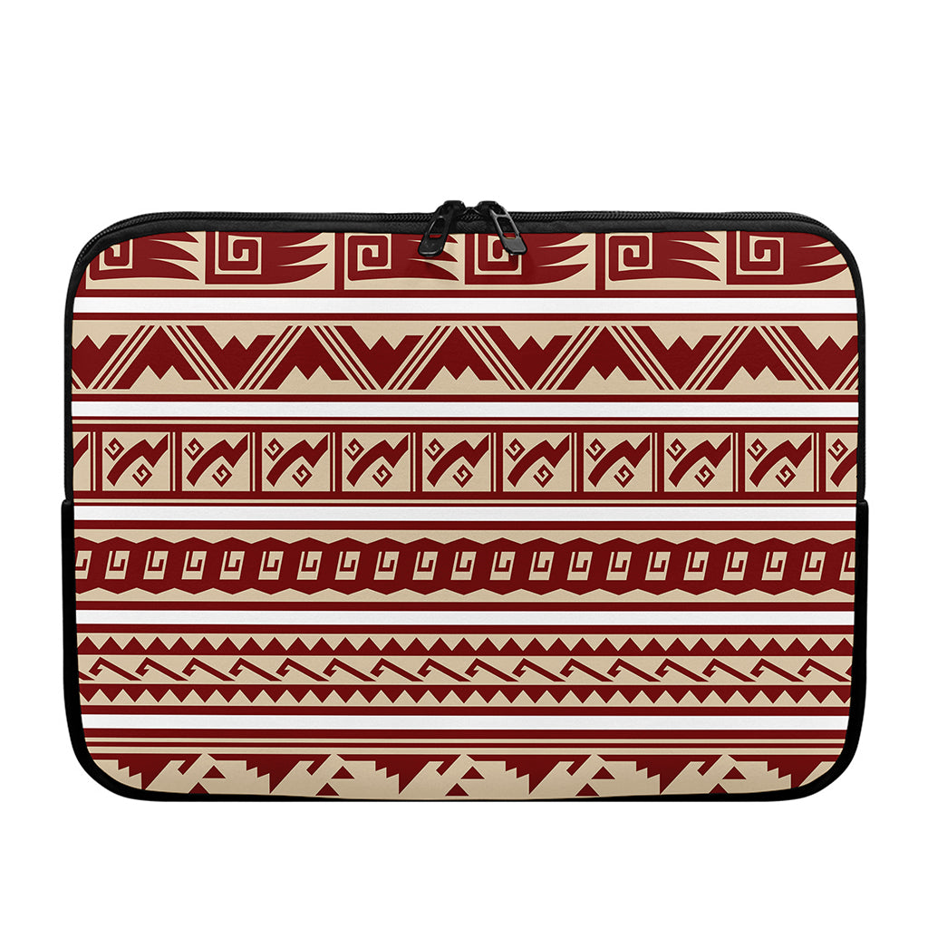 Red And Beige Southwestern Pattern Print Laptop Sleeve