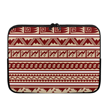 Red And Beige Southwestern Pattern Print Laptop Sleeve