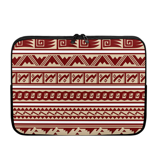 Red And Beige Southwestern Pattern Print Laptop Sleeve