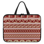 Red And Beige Southwestern Pattern Print Laptop Sleeve With Handle