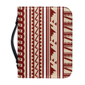 Red And Beige Southwestern Pattern Print Leather Bible Cover