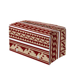 Red And Beige Southwestern Pattern Print Leather Tissue Box Cover