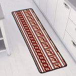 Red And Beige Southwestern Pattern Print Long Kitchen Mat