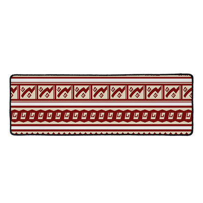Red And Beige Southwestern Pattern Print Long Kitchen Mat