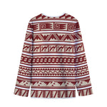 Red And Beige Southwestern Pattern Print Long Sleeve Short Coat