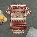 Red And Beige Southwestern Pattern Print Men's Bodysuit