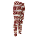 Red And Beige Southwestern Pattern Print Men's Compression Pants