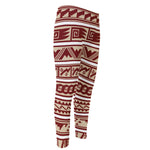 Red And Beige Southwestern Pattern Print Men's Compression Pants