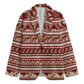 Red And Beige Southwestern Pattern Print Men's Cotton Blazer