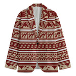 Red And Beige Southwestern Pattern Print Men's Cotton Blazer