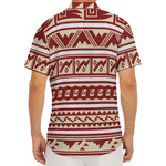 Red And Beige Southwestern Pattern Print Men's Deep V-Neck Shirt