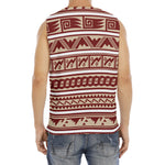 Red And Beige Southwestern Pattern Print Men's Fitness Tank Top