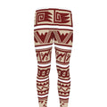 Red And Beige Southwestern Pattern Print Men's Leggings