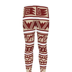 Red And Beige Southwestern Pattern Print Men's leggings