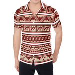 Red And Beige Southwestern Pattern Print Men's Shirt