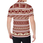 Red And Beige Southwestern Pattern Print Men's Shirt