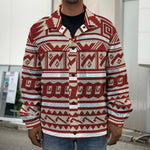 Red And Beige Southwestern Pattern Print Men's Shirt Jacket