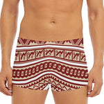 Red And Beige Southwestern Pattern Print Men's Short Boxer Briefs