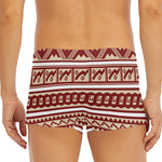 Red And Beige Southwestern Pattern Print Men's Short Boxer Briefs