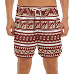 Red And Beige Southwestern Pattern Print Men's Split Running Shorts