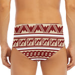 Red And Beige Southwestern Pattern Print Men's Triangle Swim Briefs