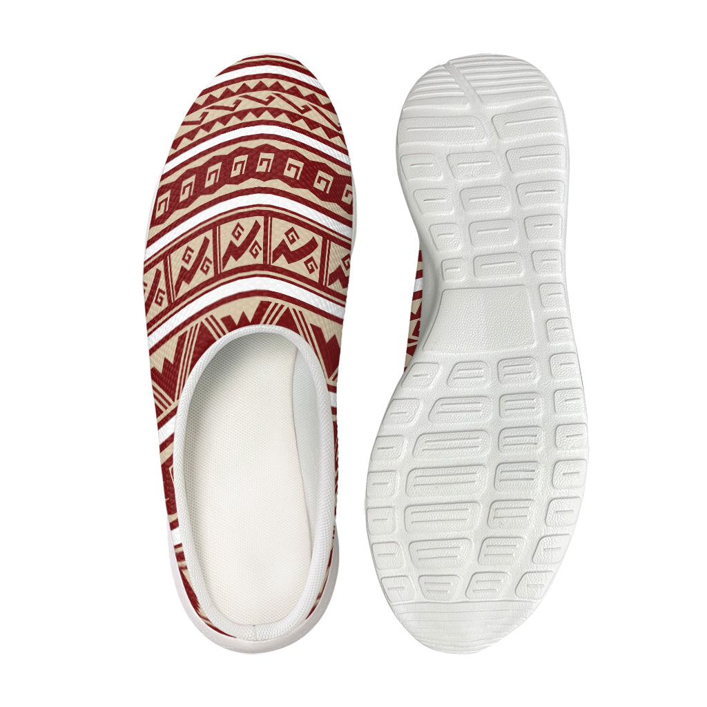 Red And Beige Southwestern Pattern Print Mesh Casual Shoes