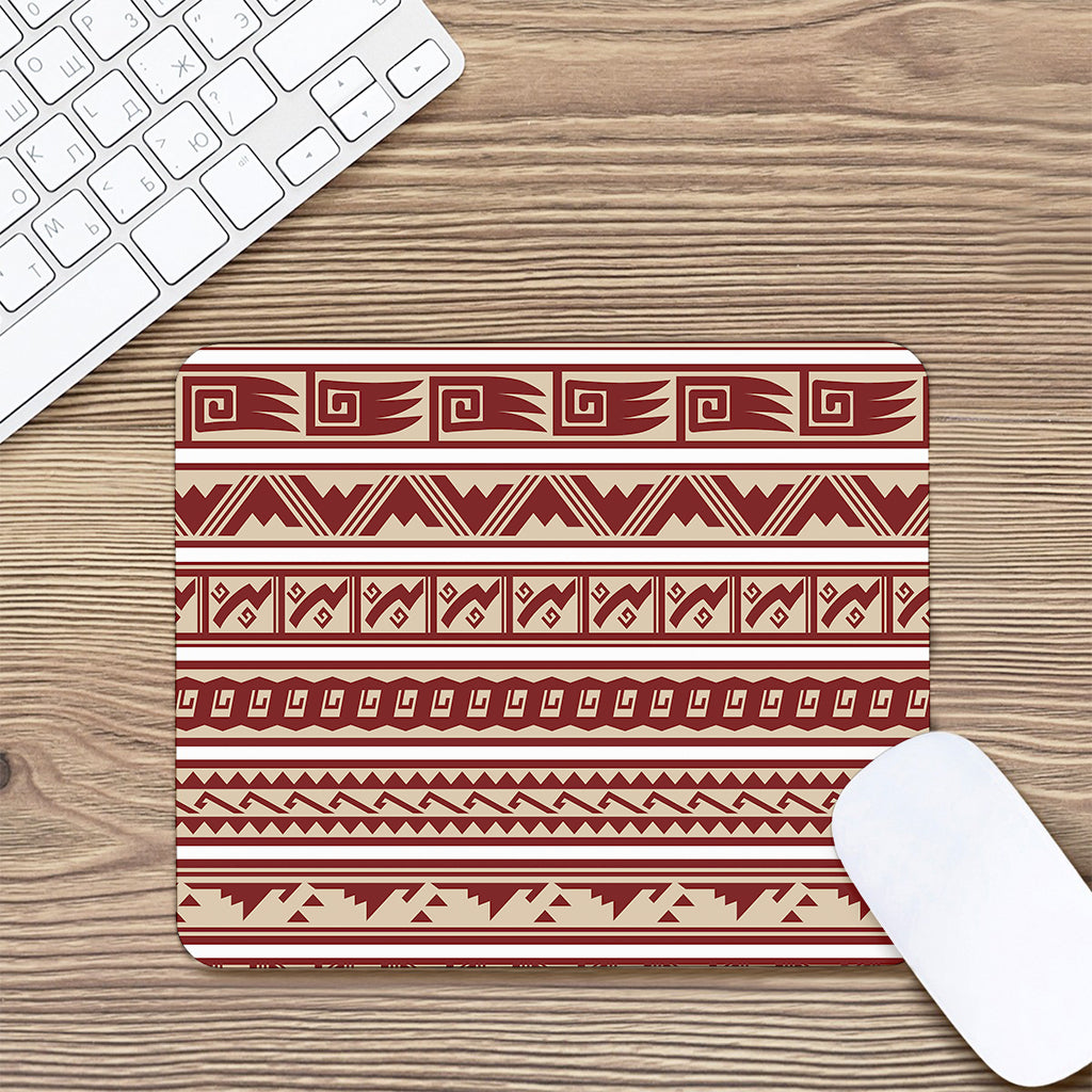 Red And Beige Southwestern Pattern Print Mouse Pad