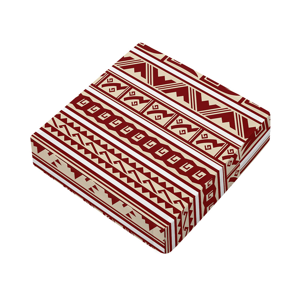 Red And Beige Southwestern Pattern Print Outdoor Seat Cushion Cover