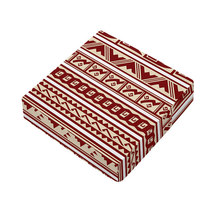 Red And Beige Southwestern Pattern Print Outdoor Seat Cushion Cover