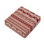 Red And Beige Southwestern Pattern Print Outdoor Seat Cushion Cover