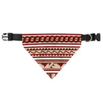 Red And Beige Southwestern Pattern Print Over The Collar Dog Bandana