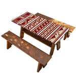 Red And Beige Southwestern Pattern Print Picnic Table Cover