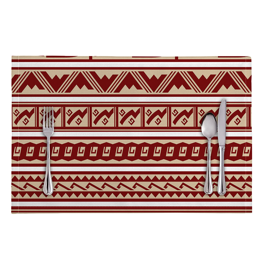 Red And Beige Southwestern Pattern Print Placemat