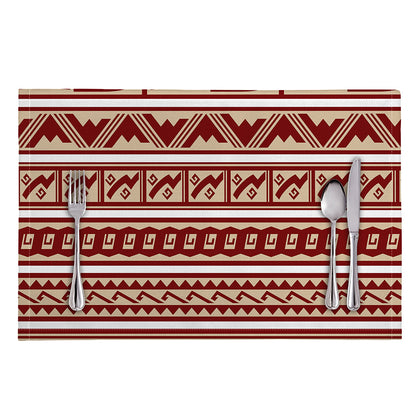 Red And Beige Southwestern Pattern Print Placemat