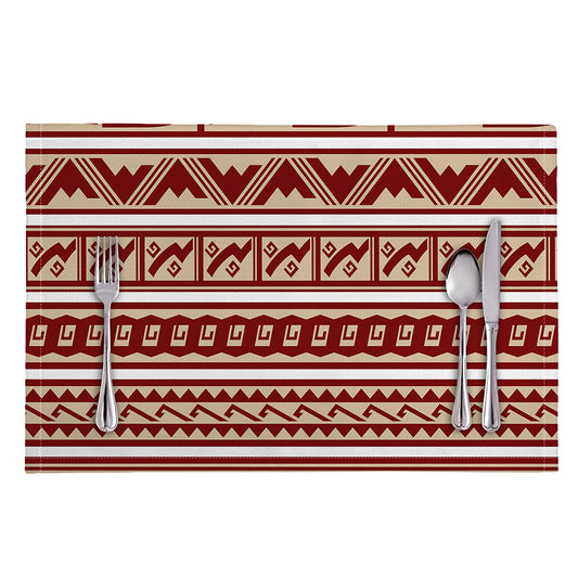 Red And Beige Southwestern Pattern Print Placemat