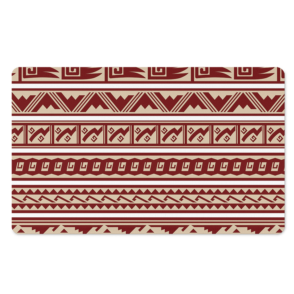 Red And Beige Southwestern Pattern Print Polyester Doormat