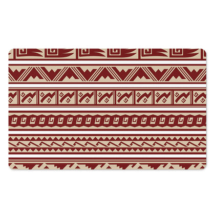 Red And Beige Southwestern Pattern Print Polyester Doormat