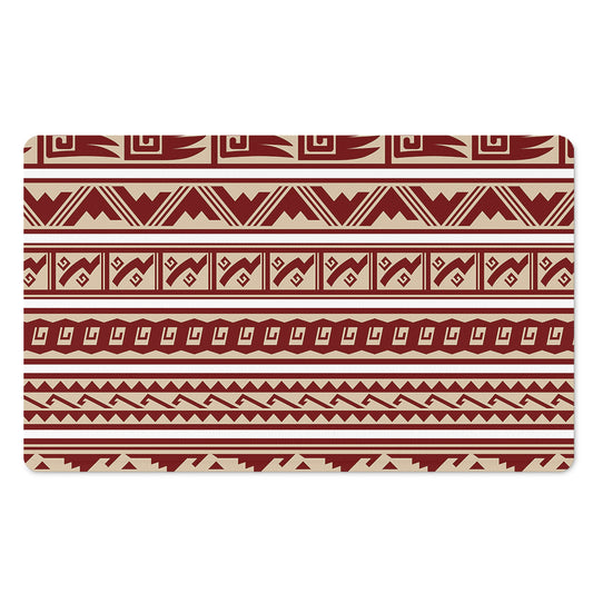 Red And Beige Southwestern Pattern Print Polyester Doormat