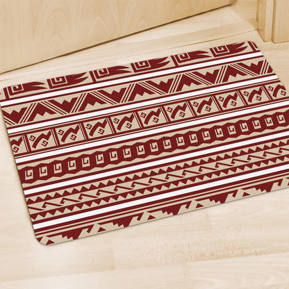 Red And Beige Southwestern Pattern Print Polyester Doormat
