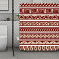 Red And Beige Southwestern Pattern Print Polyester Shower Curtain