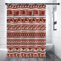 Red And Beige Southwestern Pattern Print Premium Shower Curtain