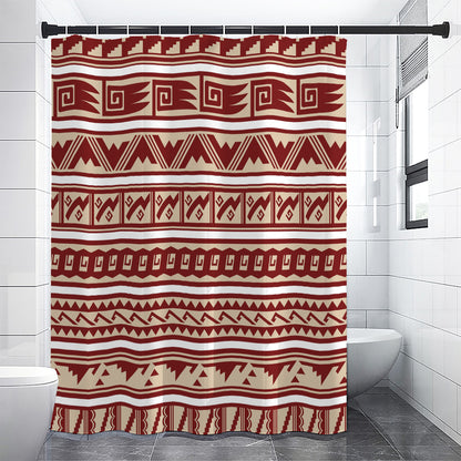 Red And Beige Southwestern Pattern Print Premium Shower Curtain