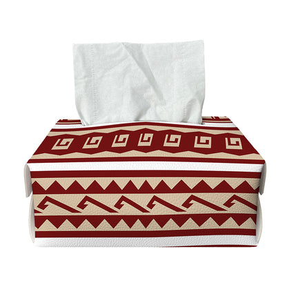 Red And Beige Southwestern Pattern Print Rectangle Tissue Box Cover