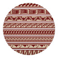 Red And Beige Southwestern Pattern Print Round Blanket