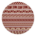 Red And Beige Southwestern Pattern Print Round Blanket