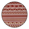 Red And Beige Southwestern Pattern Print Round Floor Mat