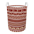 Red And Beige Southwestern Pattern Print Round Laundry Basket