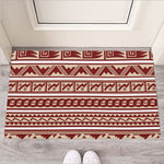 Red And Beige Southwestern Pattern Print Rubber Doormat